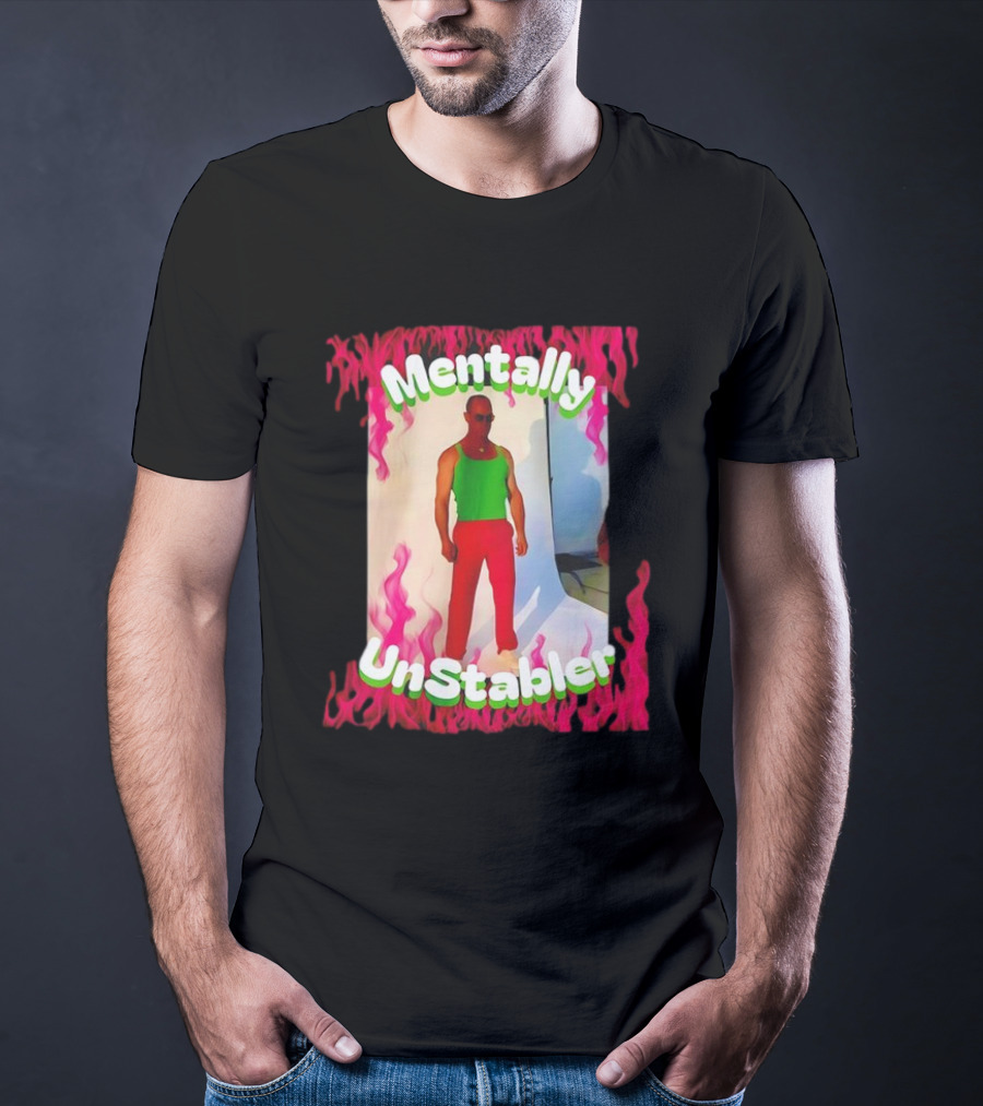 Mentally Unstabler Flaming Outfit Vibrant Red Pants T-Shirt
