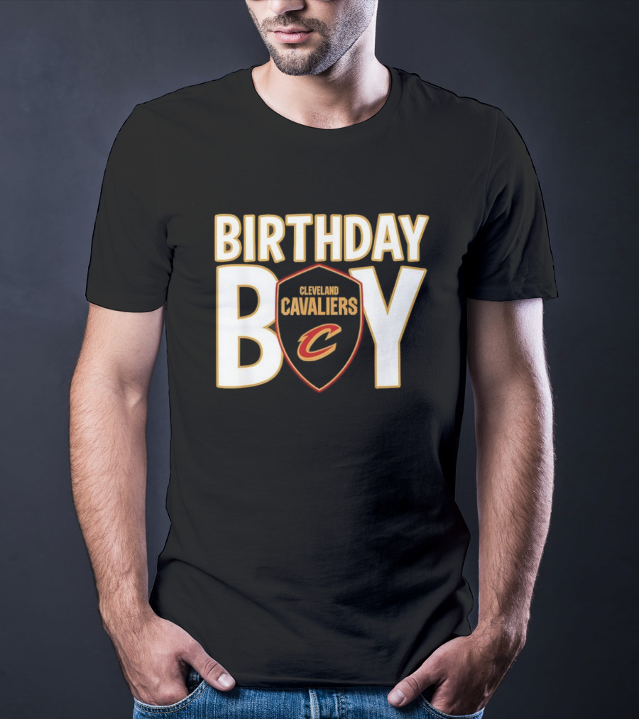 Cleveland Cavaliers NBA Birthday Boy Shield With C Logo T-Shirt