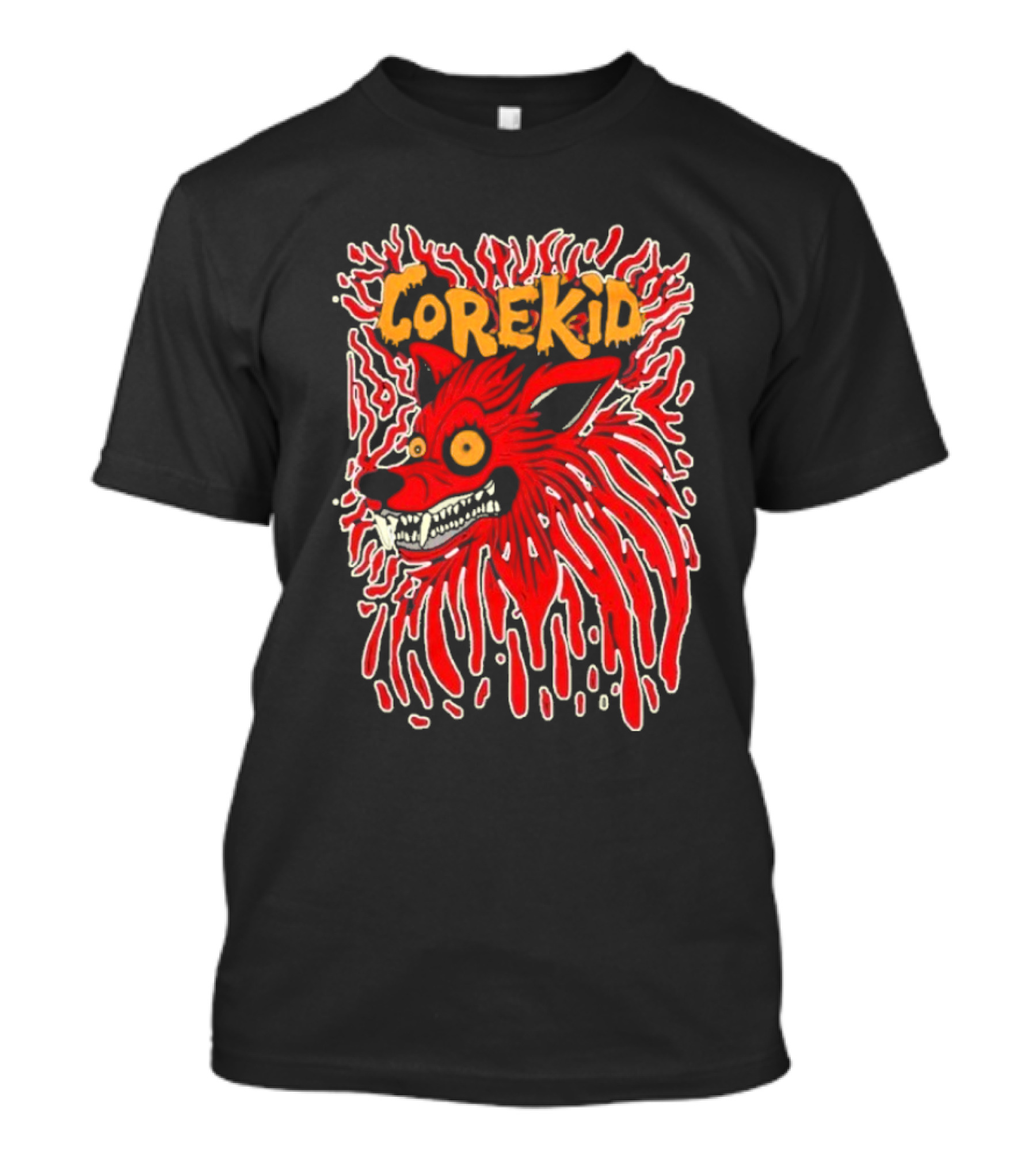 Corekid Blood Wolf Fiery Red Canine Artwork T-Shirt