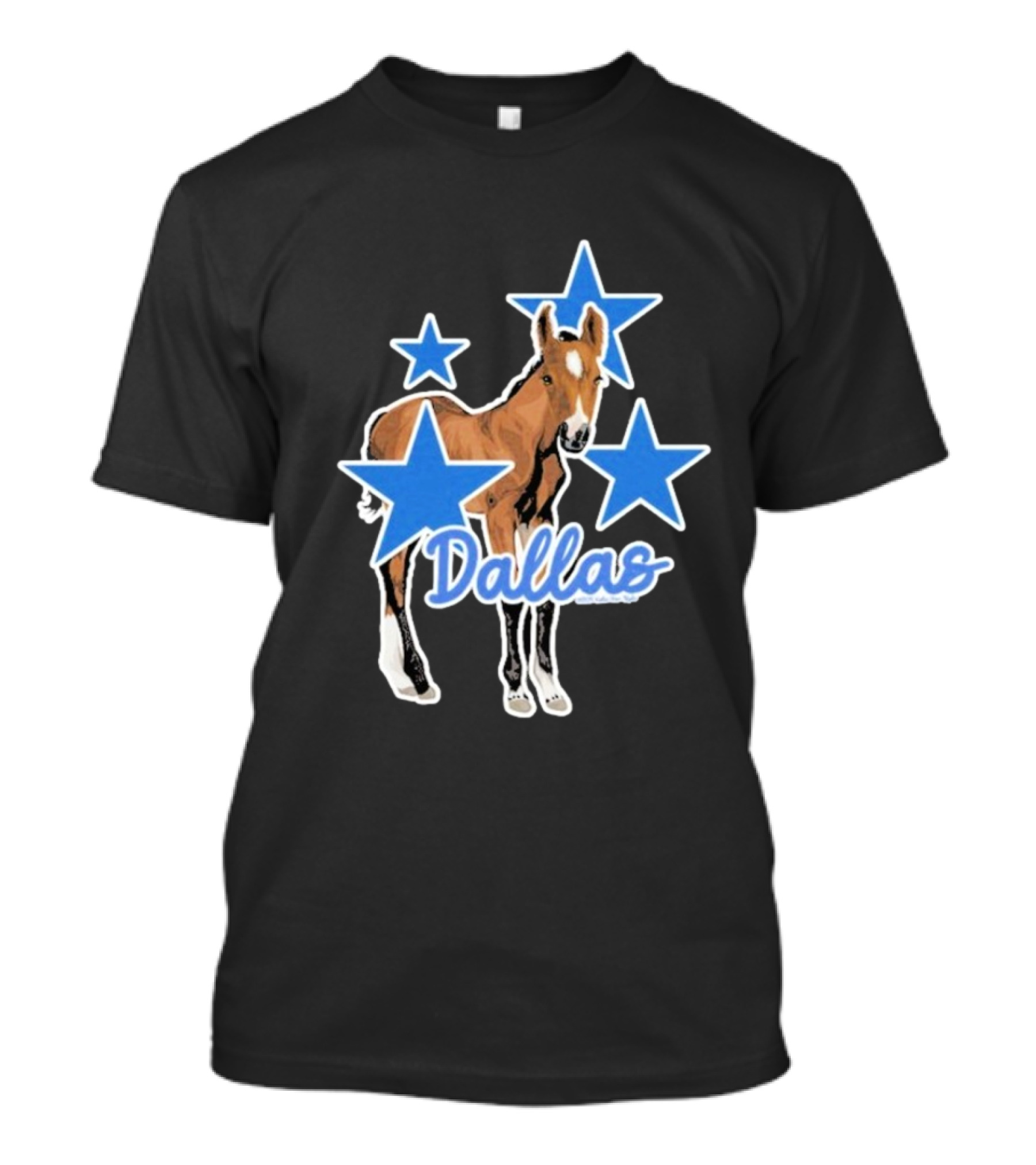 Dallas Horse With Blue Stars Iconic Design T-Shirt