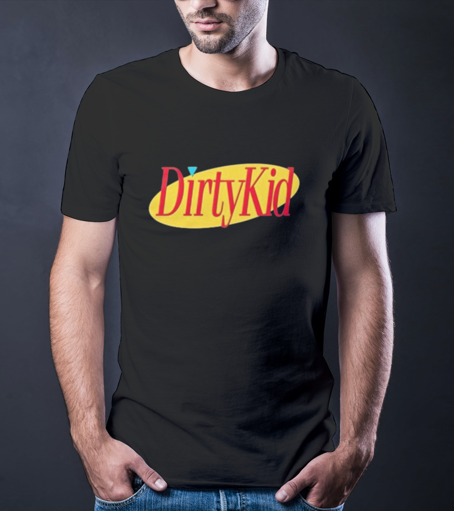 Dirty Kid Oval Bold Red Yellow Oval Style T-Shirt