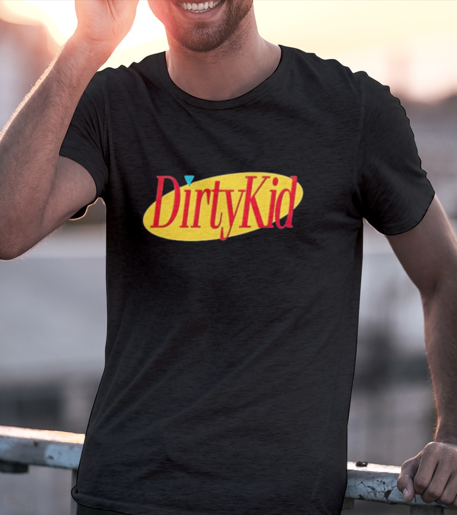 Dirty Kid Oval Bold Red Yellow Oval Style T-Shirt