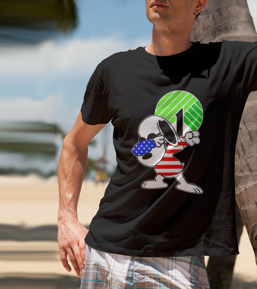 Dollar Tree Snoopy Dabbing American Flag Costume T-Shirt