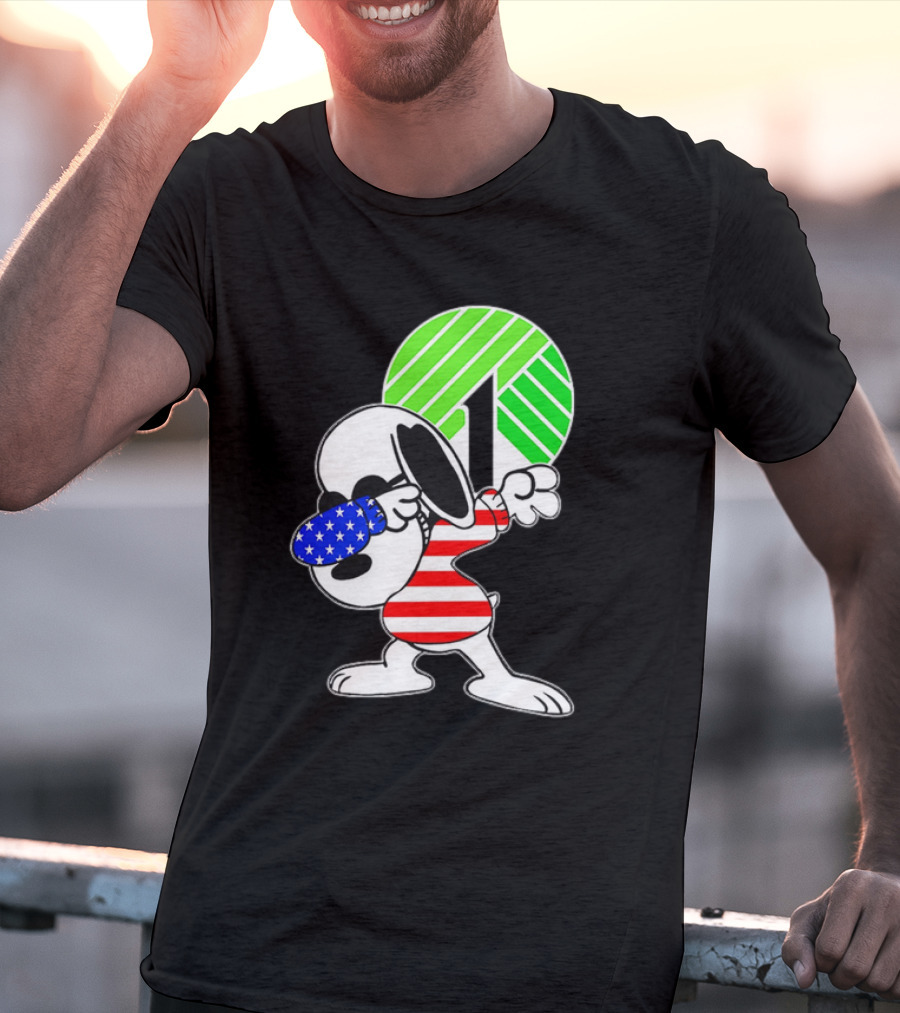 Dollar Tree Snoopy Dabbing American Flag Costume T-Shirt