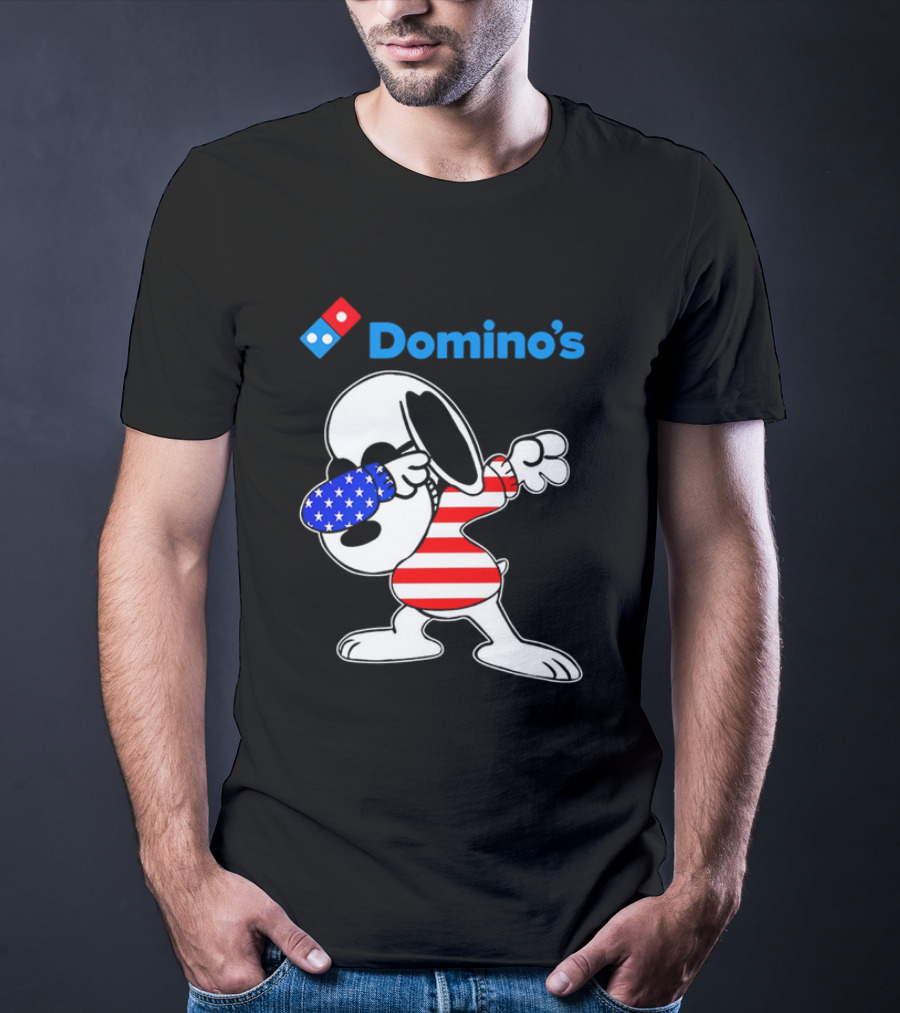 Domino’s Snoopy Dabbing American Flag Style T-Shirt