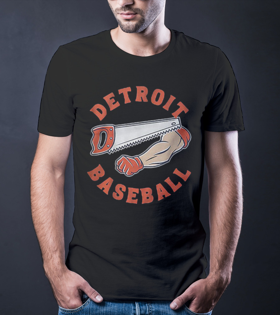 Detroit Baseball Saw Arm Graphic T-Shirt