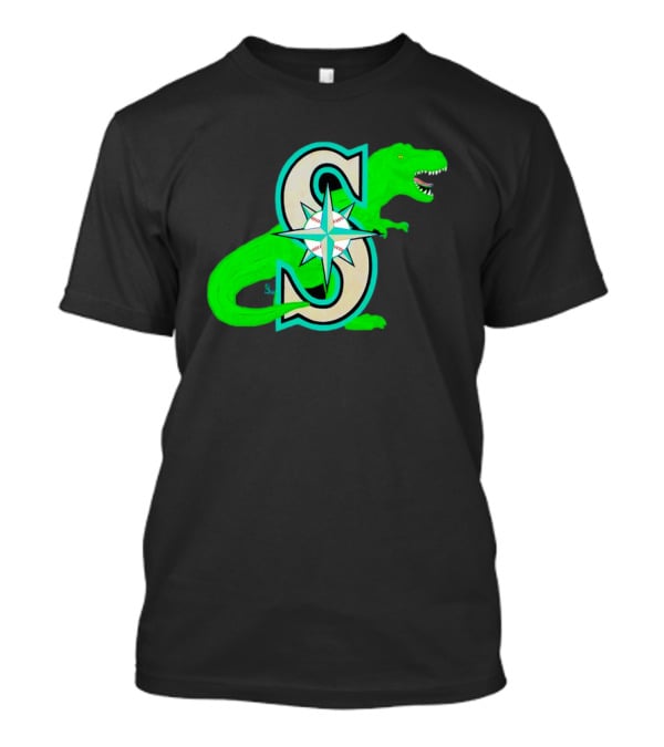 Seattle Mariners Dinosaur Baseball Team Emblem T-Shirt
