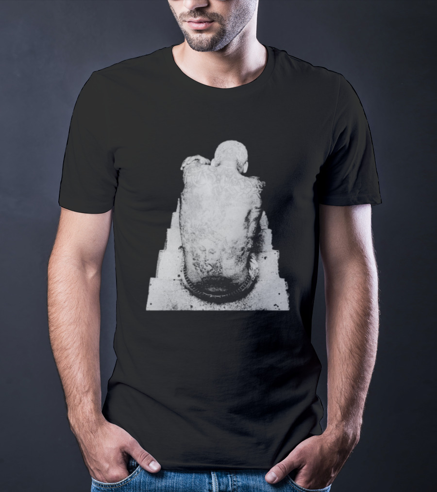 "Ekkstacy Tattooed Figure Sitting On Staircase Design" T-Shirt