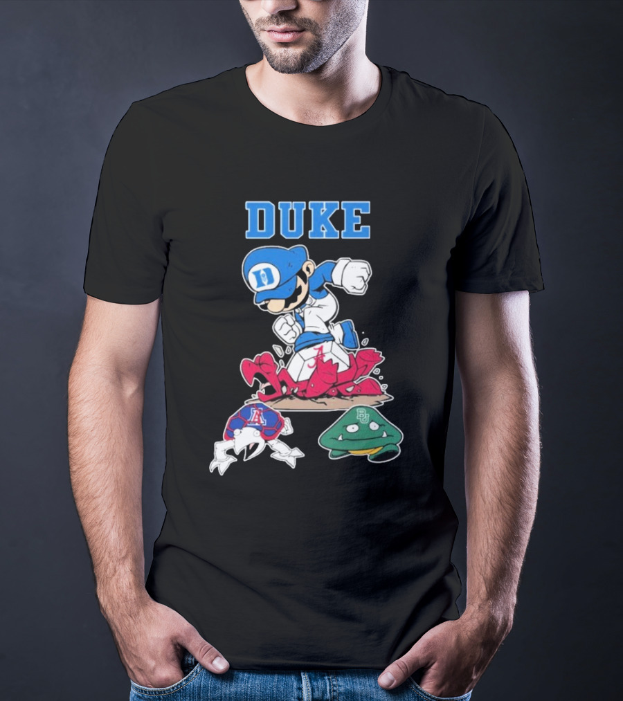 Duke Blue Devils Super Mario Crushing Arizona Wildcats Baylor T-Shirt