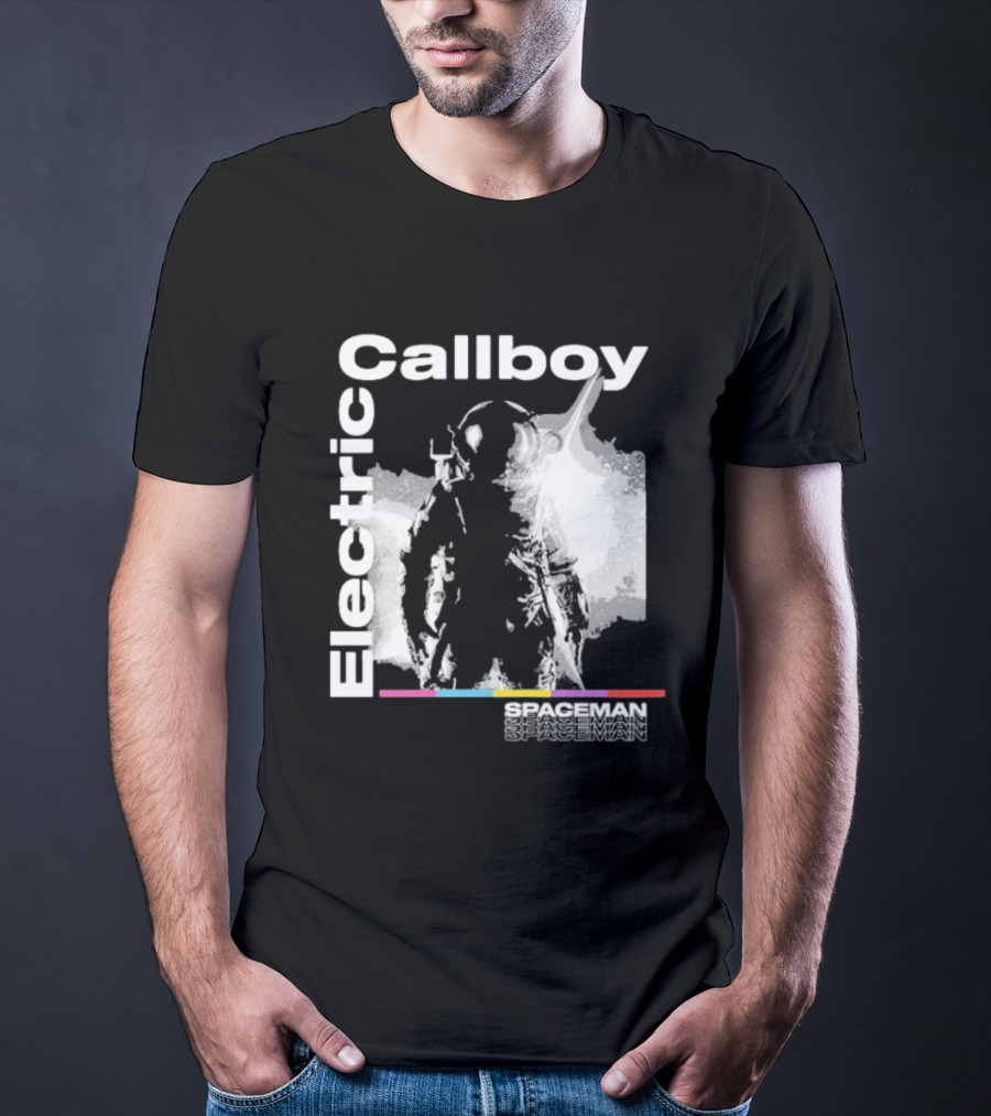 Electric Callboy Spaceman Cover Rainbow Text Starman Silhouette T-Shirt