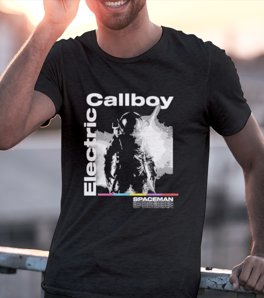 Electric Callboy Spaceman Cover Rainbow Text Starman Silhouette T-Shirt