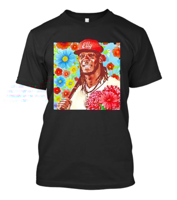 Elly De La Cruz Cincinnati Reds Floral Baseball Imagery T-Shirt
