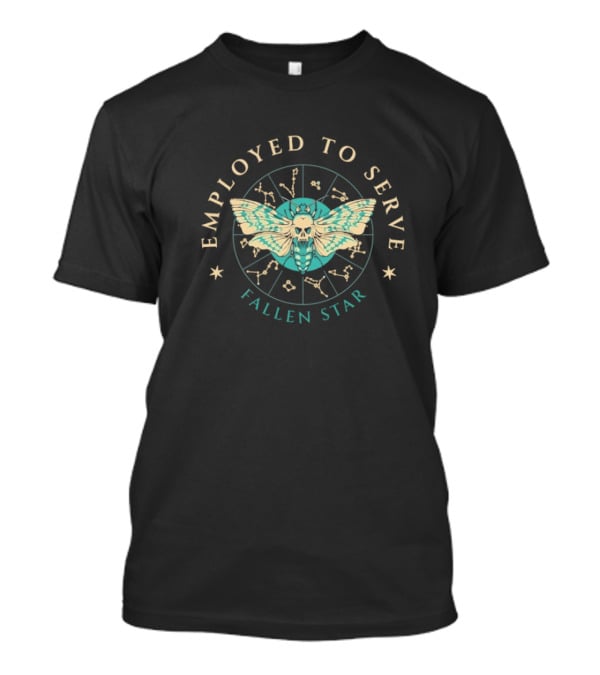 Employed To Serve Fallen Star Moth Astrology Circle T-Shirt