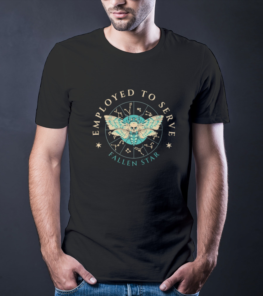 Employed To Serve Fallen Star Moth Astrology Circle T-Shirt