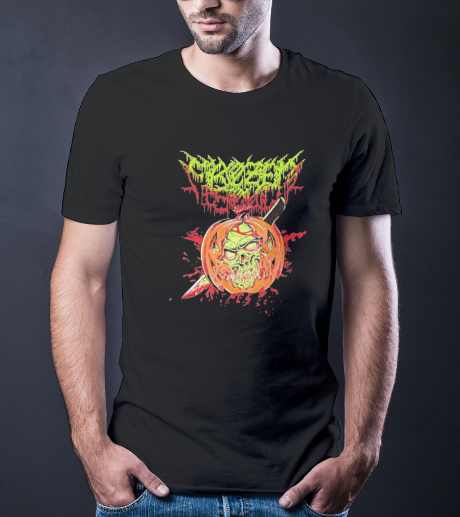 Frozen Soul Pumpkin Skull Knife Horror Graphic T-Shirt