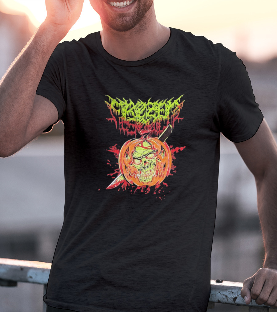 Frozen Soul Pumpkin Skull Knife Horror Graphic T-Shirt