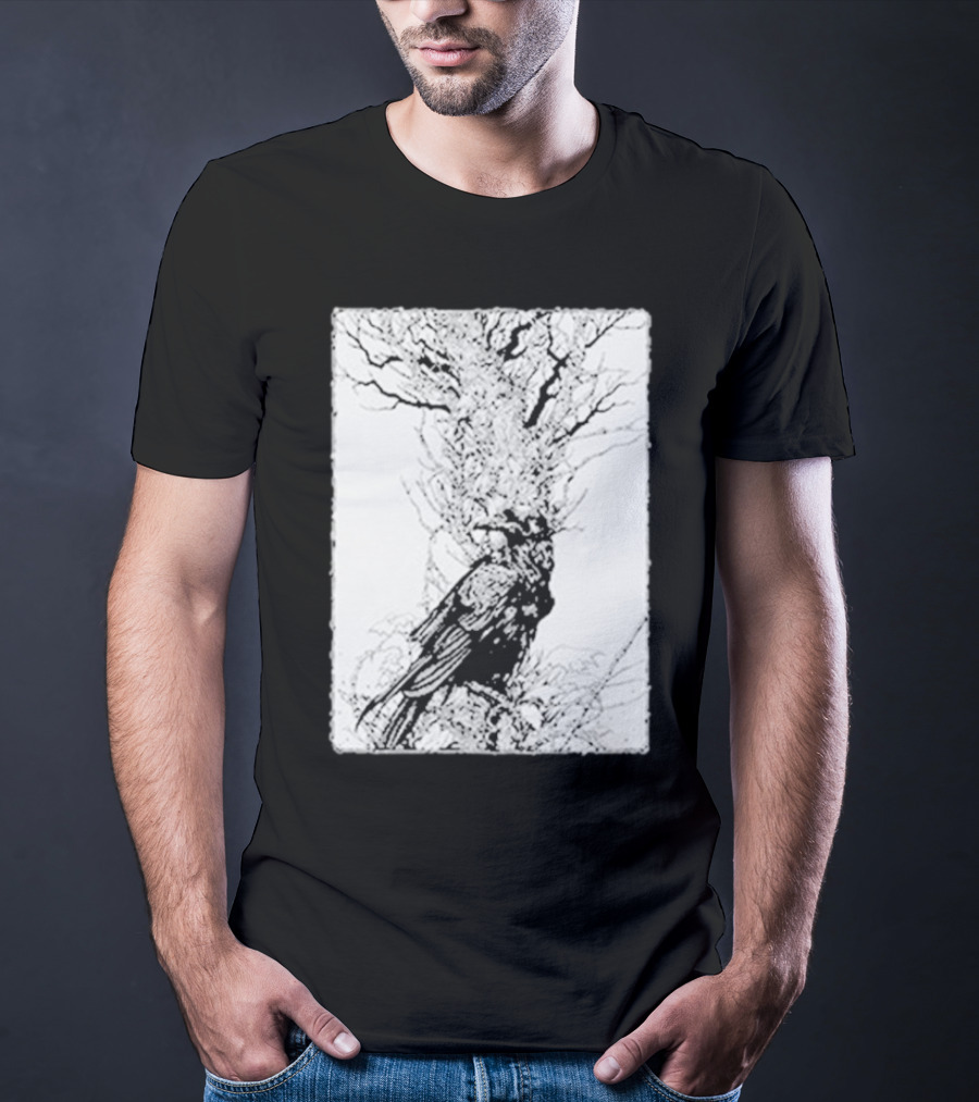 Fajar Allanda Raven Crow Art By Fajar Aeon Tree Illustration T-Shirt