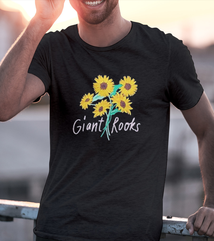 Giant Rooks Sunflower Bouquet Pink Skies T-Shirt