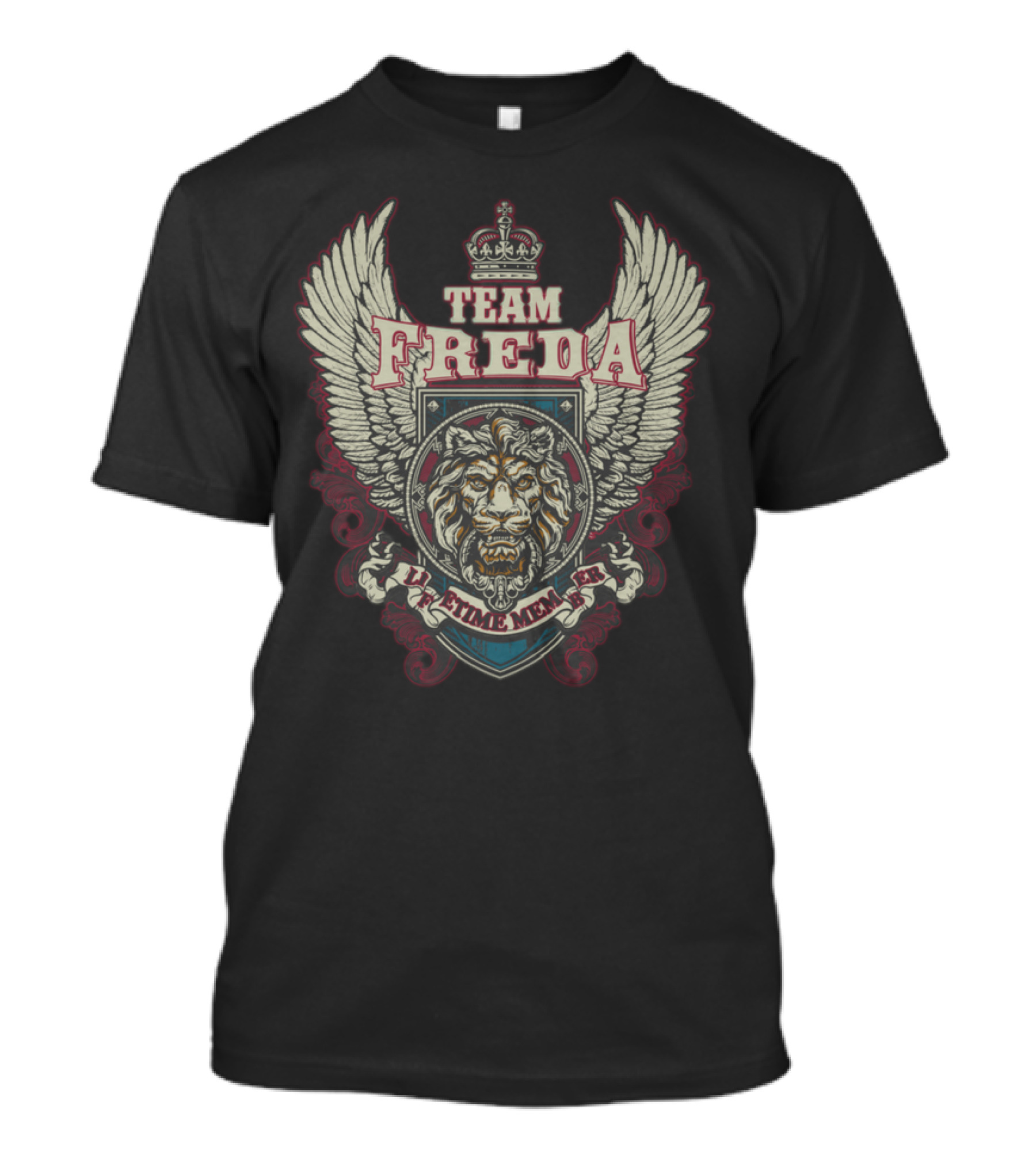 TEAM FREDA Lifetime Member Lion Crest Winged Emblem T-Shirt