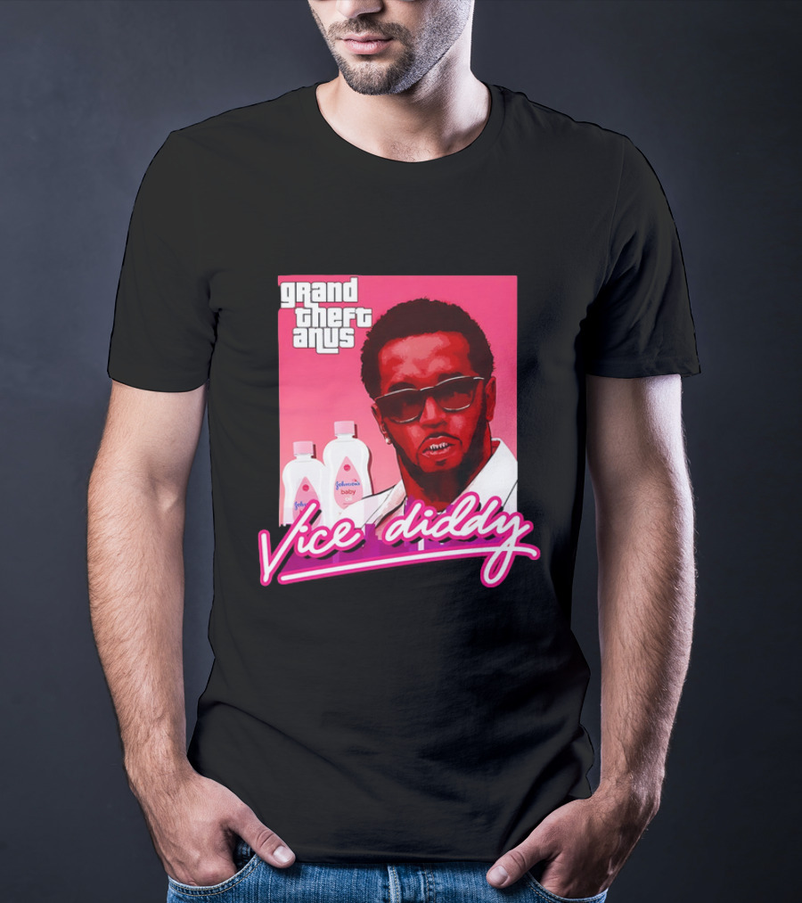Grand Theft Anus Vice Diddy Johnson's Baby Oil Parody T-Shirt