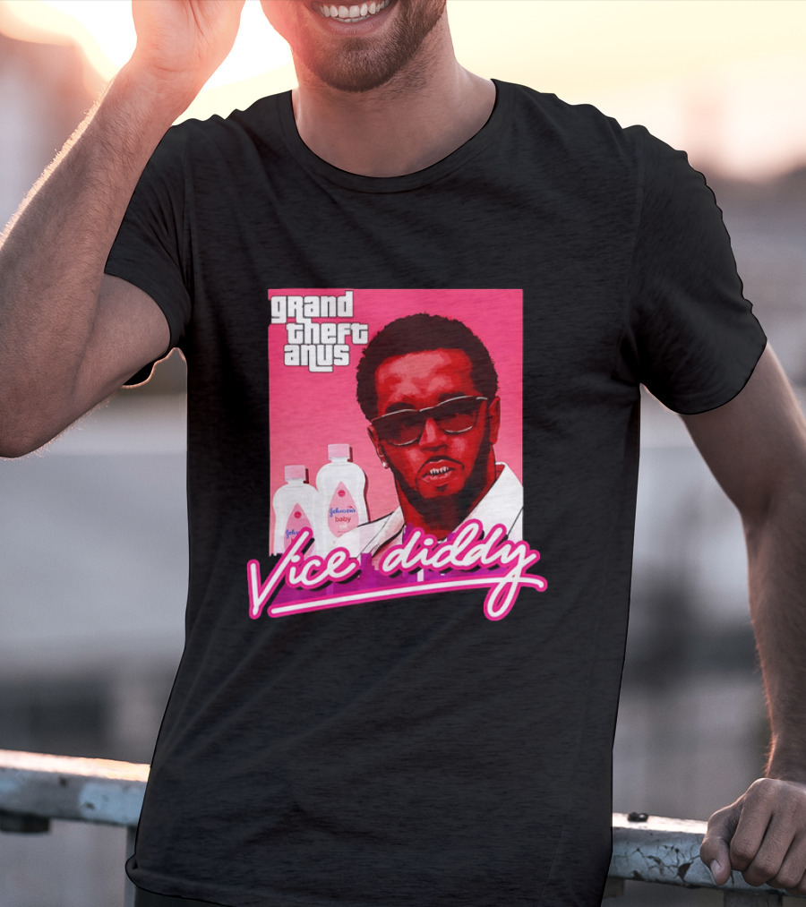 Grand Theft Anus Vice Diddy Johnson's Baby Oil Parody T-Shirt