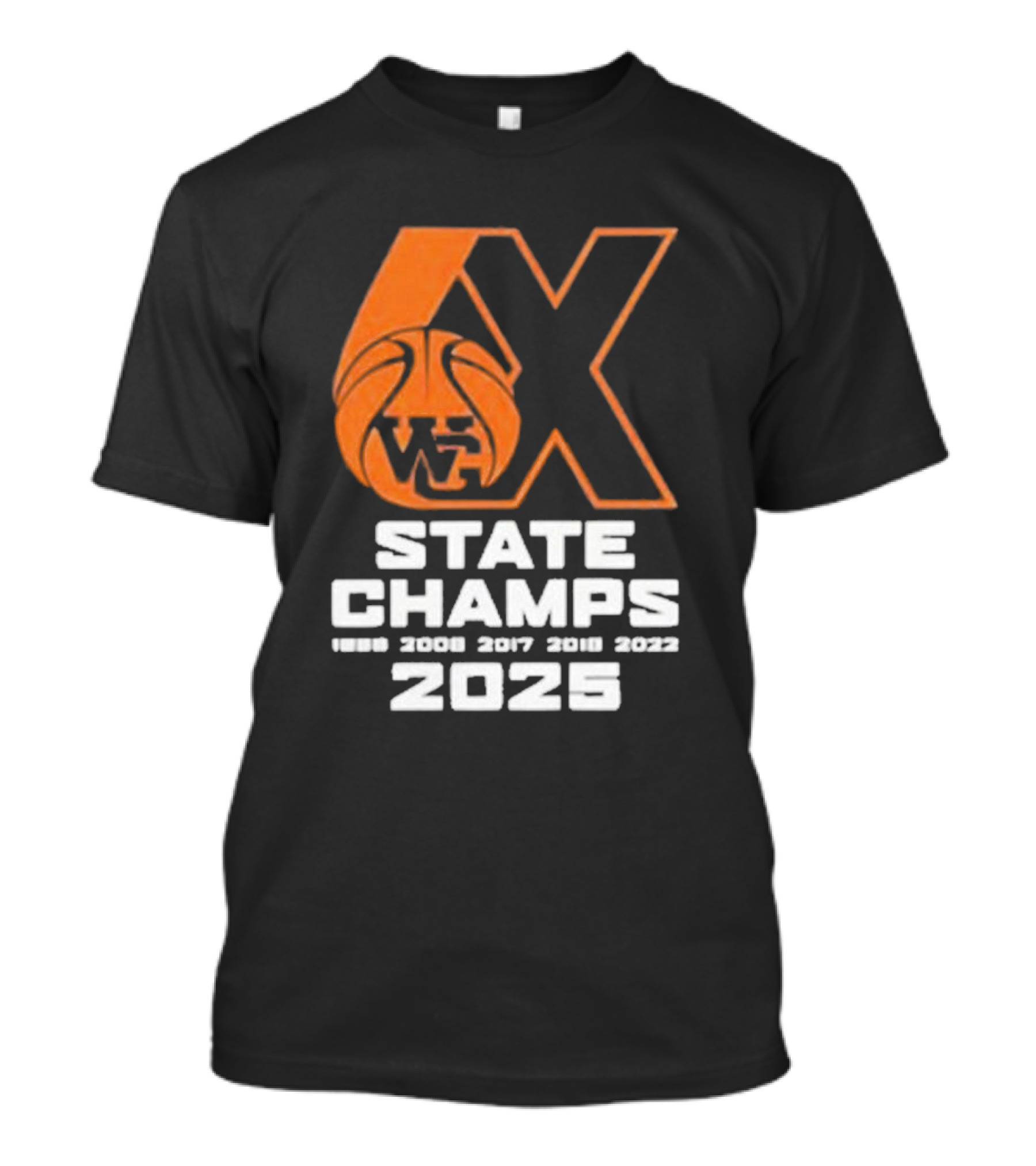 6X WG State Champs 2025 With Basketball Graphic T-Shirt