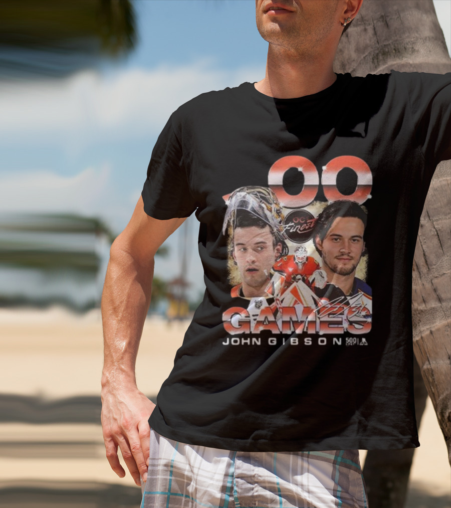 Anaheim Ducks John Gibson 500 Games Milestone Commemoration T-Shirt