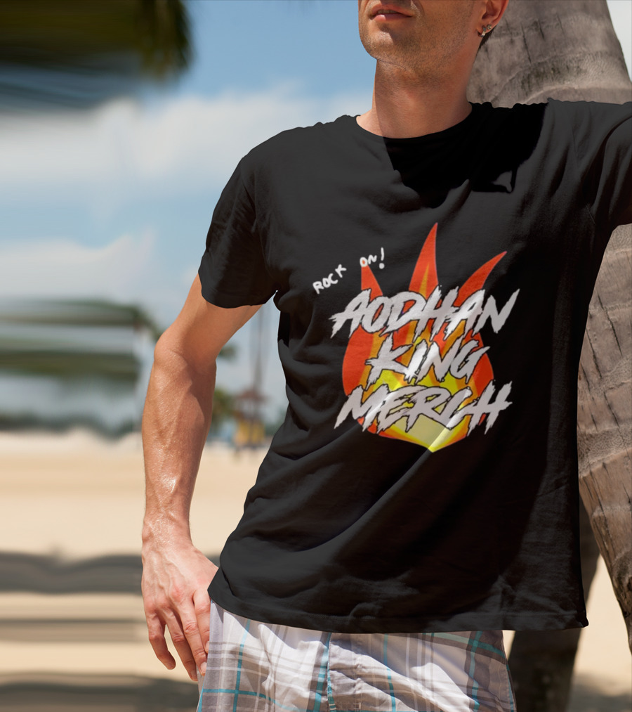 Aodhan King Rock On Flames Merch T-Shirt