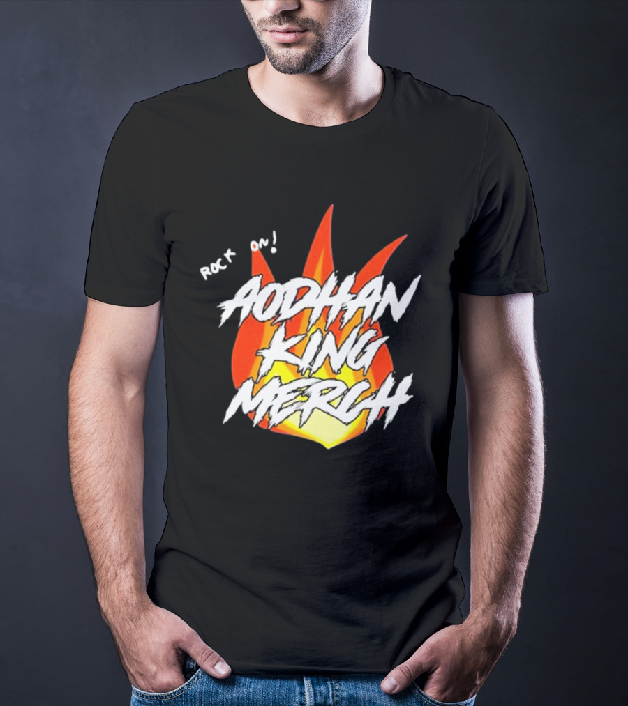 Aodhan King Rock On Flames Merch T-Shirt