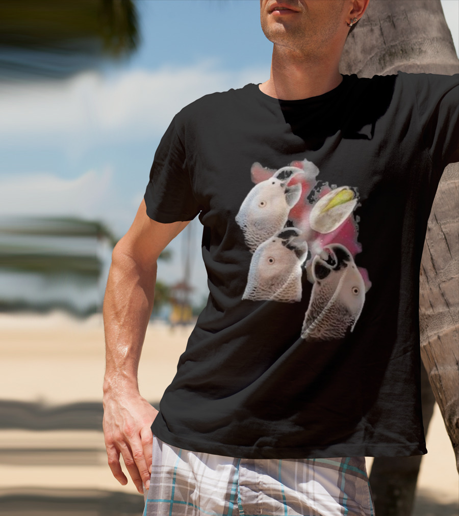 Apollo And Frens Three Cockatoos With Moon And Space Theme T-Shirt