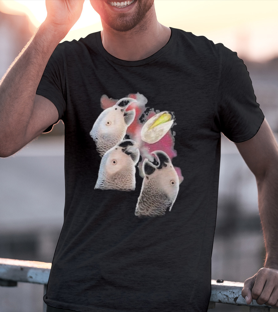 Apollo And Frens Three Cockatoos With Moon And Space Theme T-Shirt