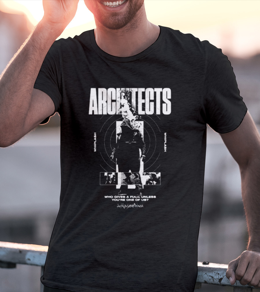 Architects Whiplash Flame Target Circles And Who Cries A Flame Fades You’re One Of Us Text T-Shirt