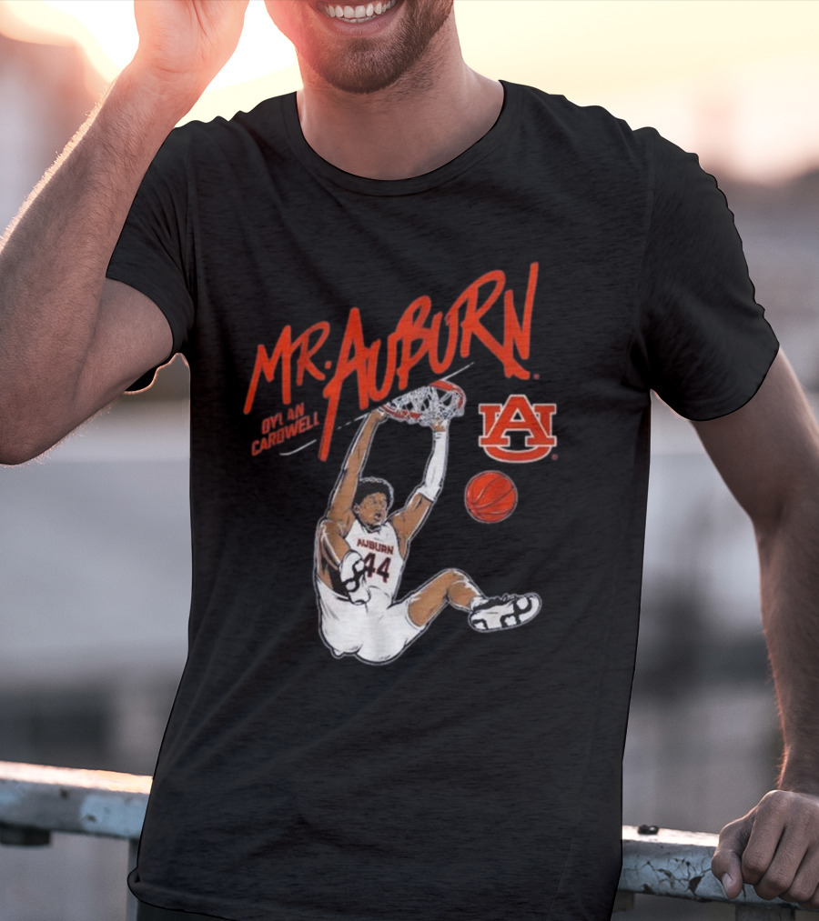 Auburn Basketball Dylan Cardwell Mr. Auburn Slam Dunk Graphic T-Shirt