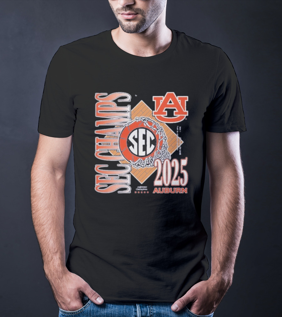 Auburn Tigers SEC Champs 2025 Basketball Victory T-Shirt