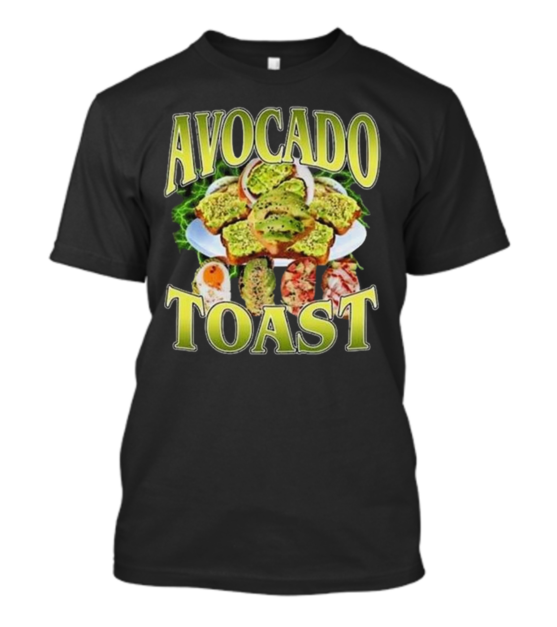 Avocado Toast Assorted Toppings Food Art T-Shirt