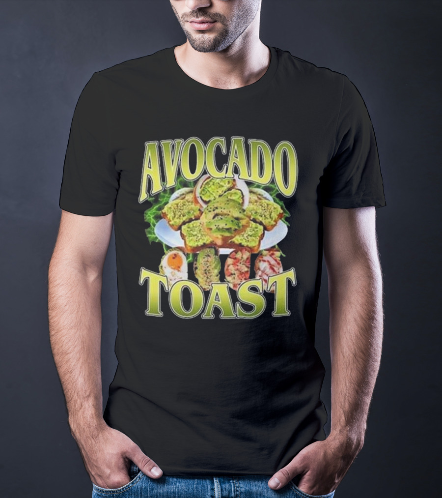 Avocado Toast Assorted Toppings Food Art T-Shirt