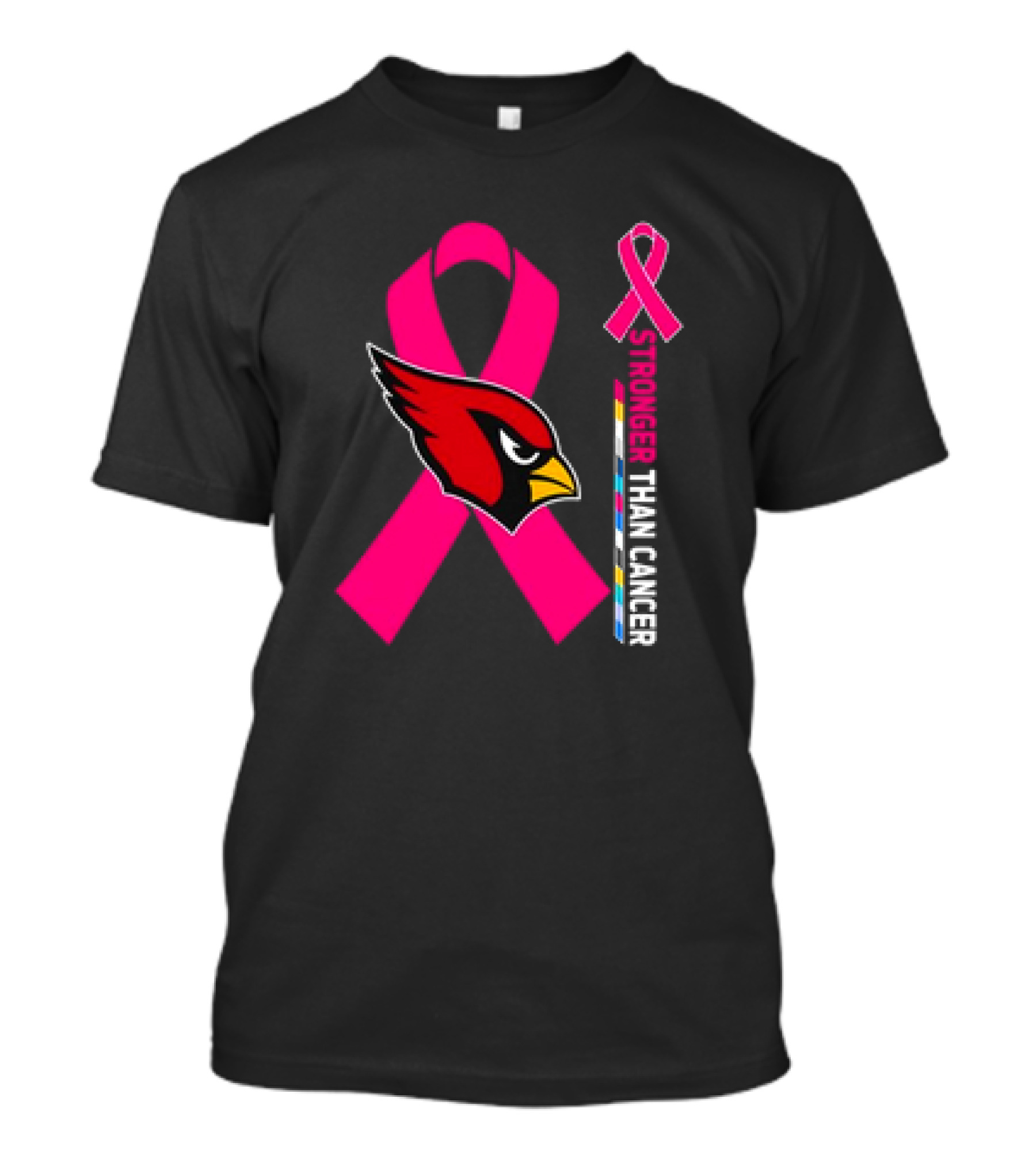 Arizona Cardinals Stronger Than Cancer Awareness Pink Ribbon T-Shirt