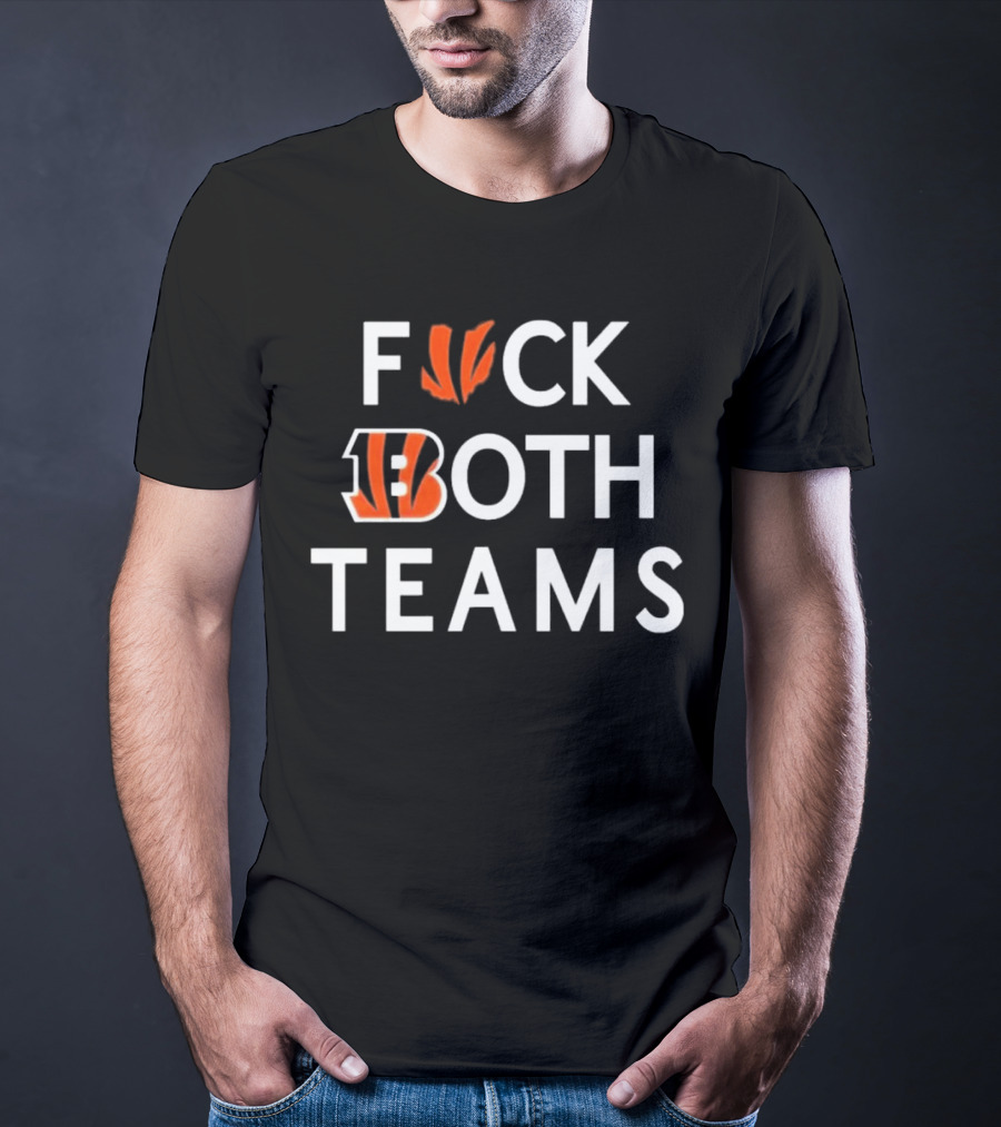 Bengals F*ck Both Teams Bold Statement With Team Initials And Claws T-Shirt