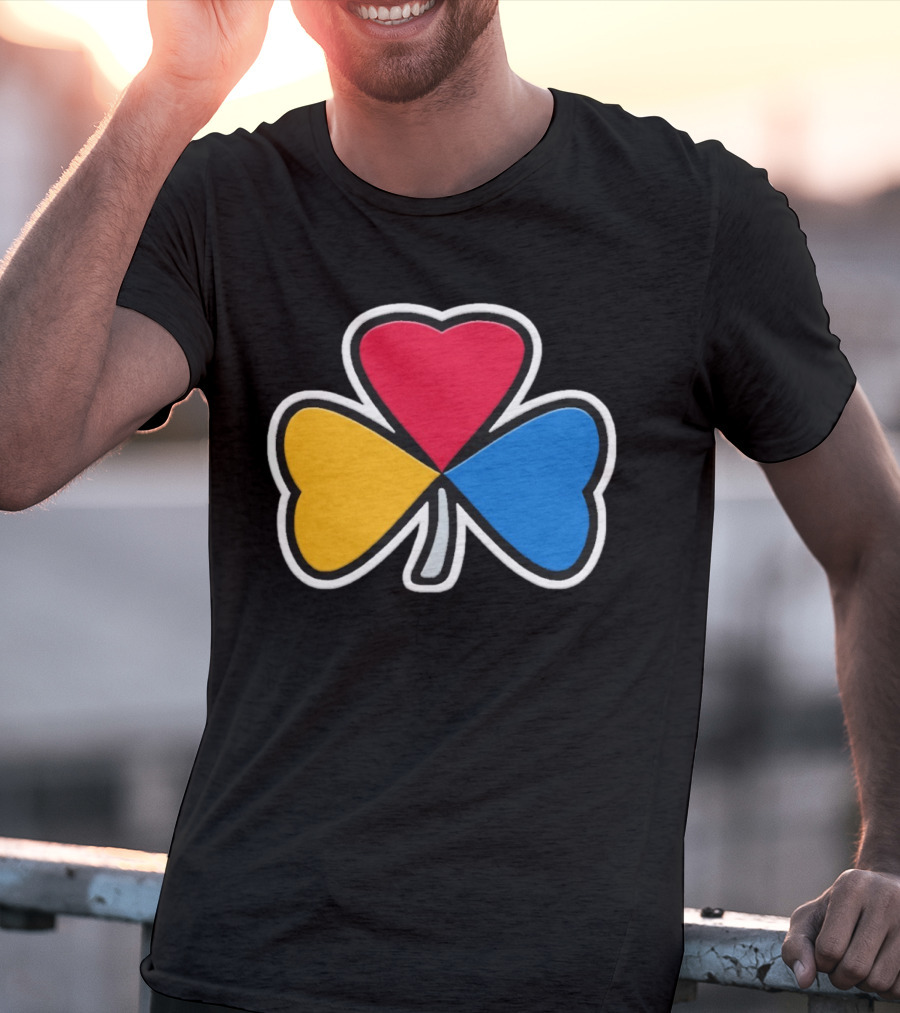 Pittsburgh Steelers Steel Shamrock Heart Colors T-Shirt