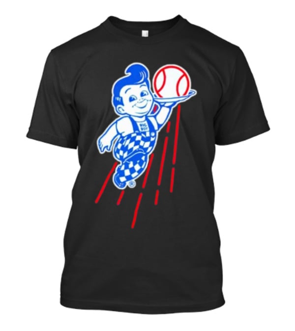 Big Boy Baseball Los Angeles Dodgers Checker Overalls Red Stripes T-Shirt