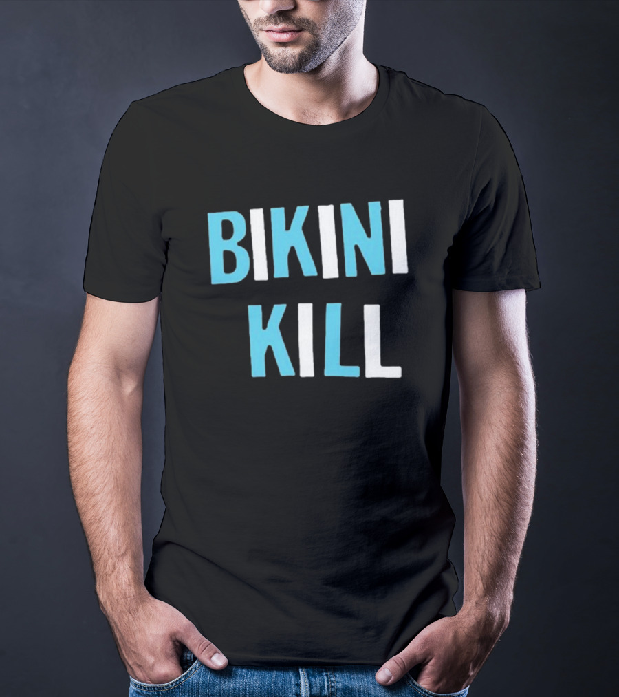 Bikini Kill Trans Youth Emergency Text Bold Blue White T-Shirt