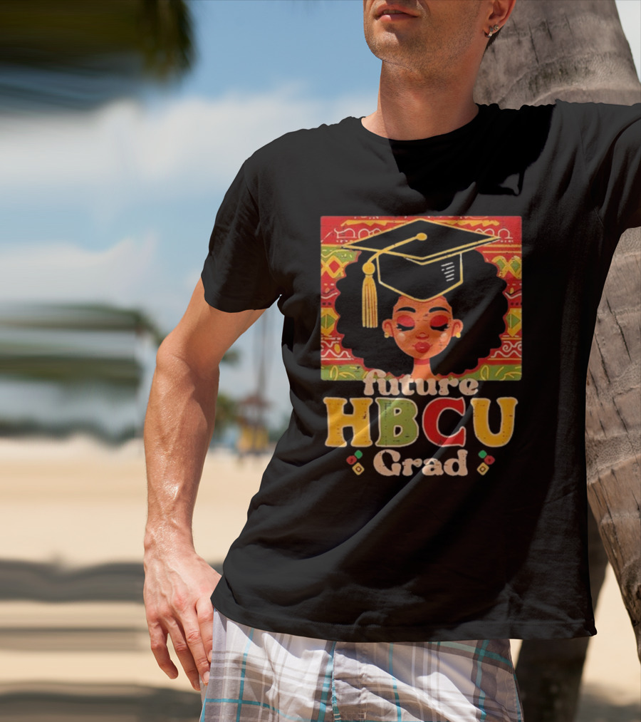 Future HBCU Grad Graduation Cap Afrocentric Pattern T-Shirt