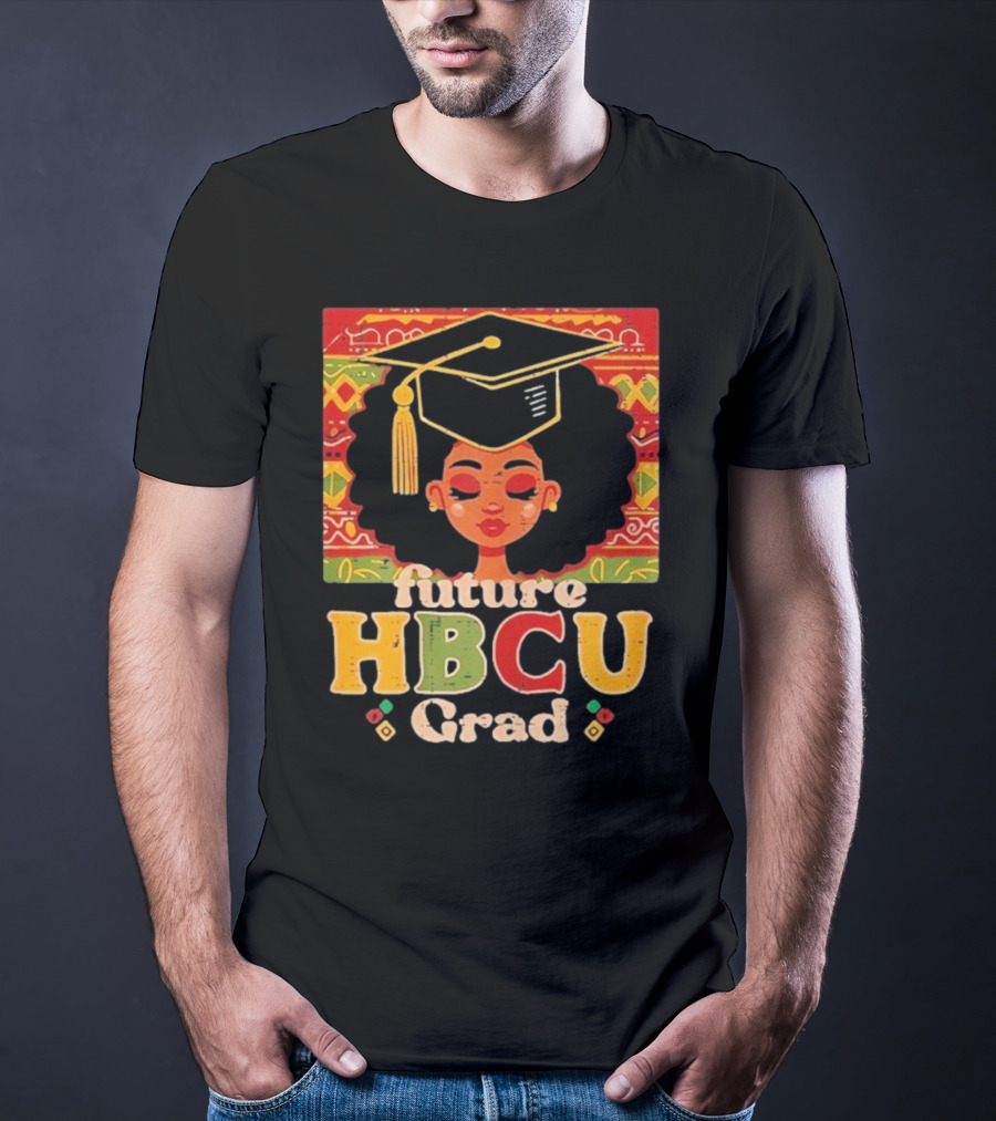 Future HBCU Grad Graduation Cap Afrocentric Pattern T-Shirt