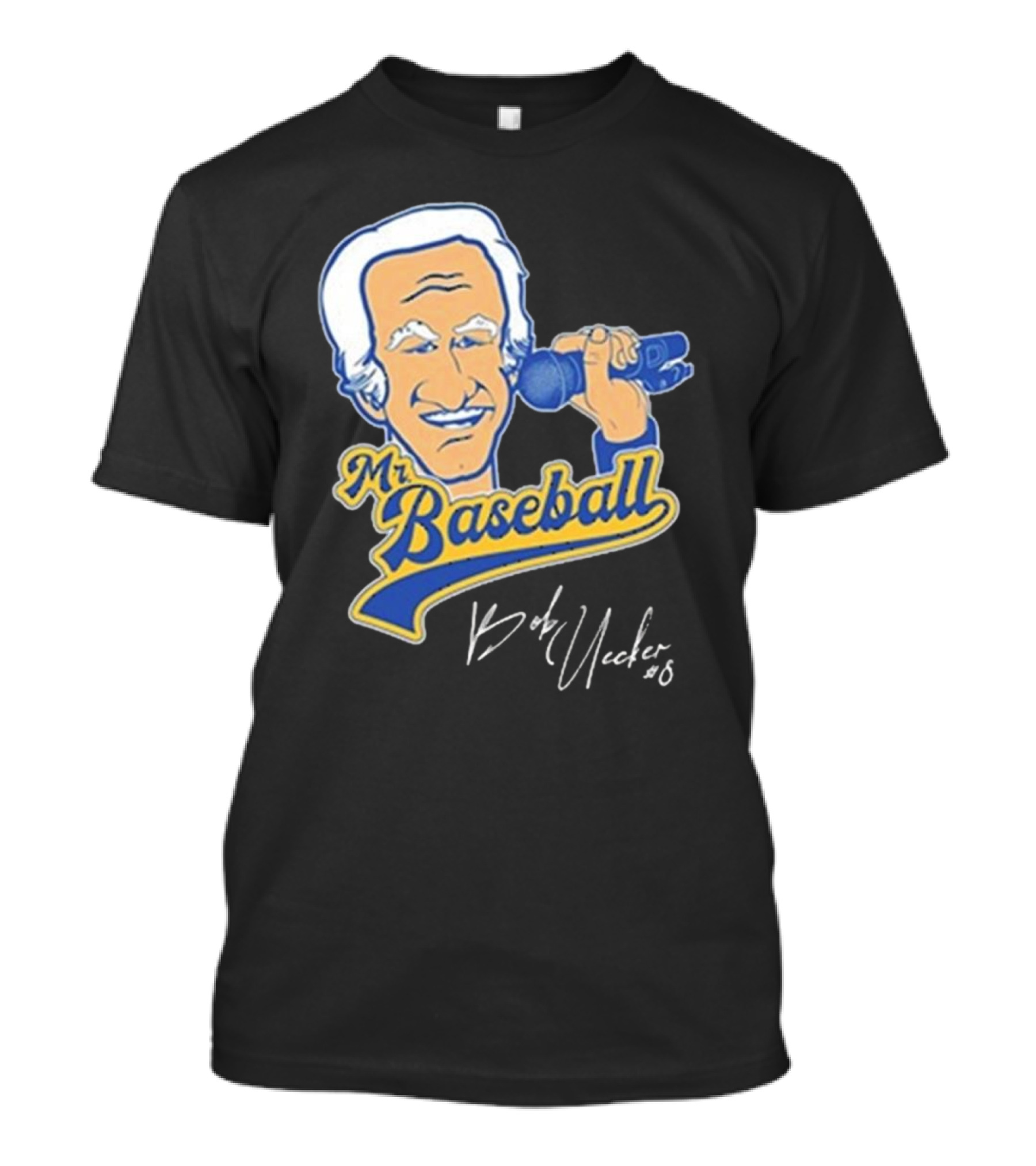 Mr Baseball Bob Uecker UECK Microphone Illustration T-Shirt