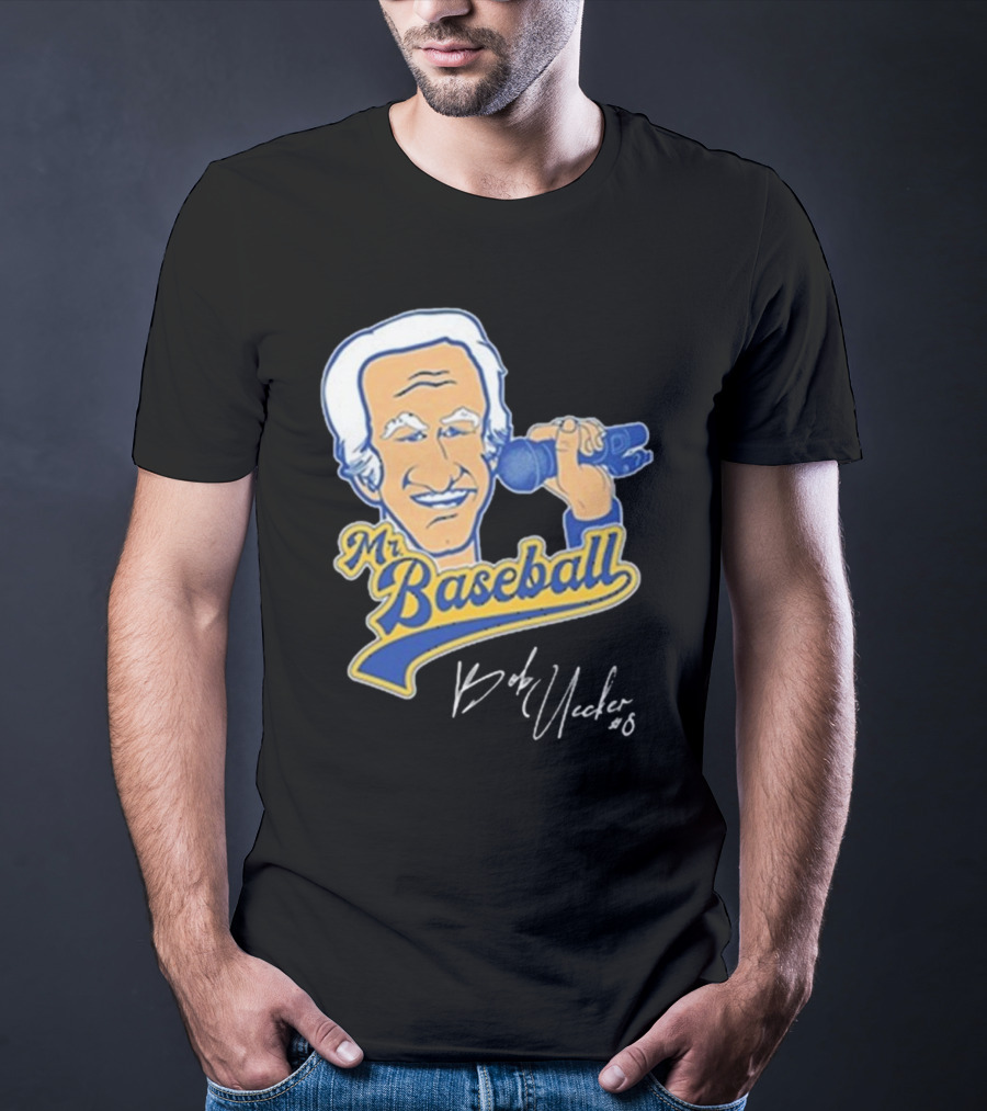 Mr Baseball Bob Uecker UECK Microphone Illustration T-Shirt
