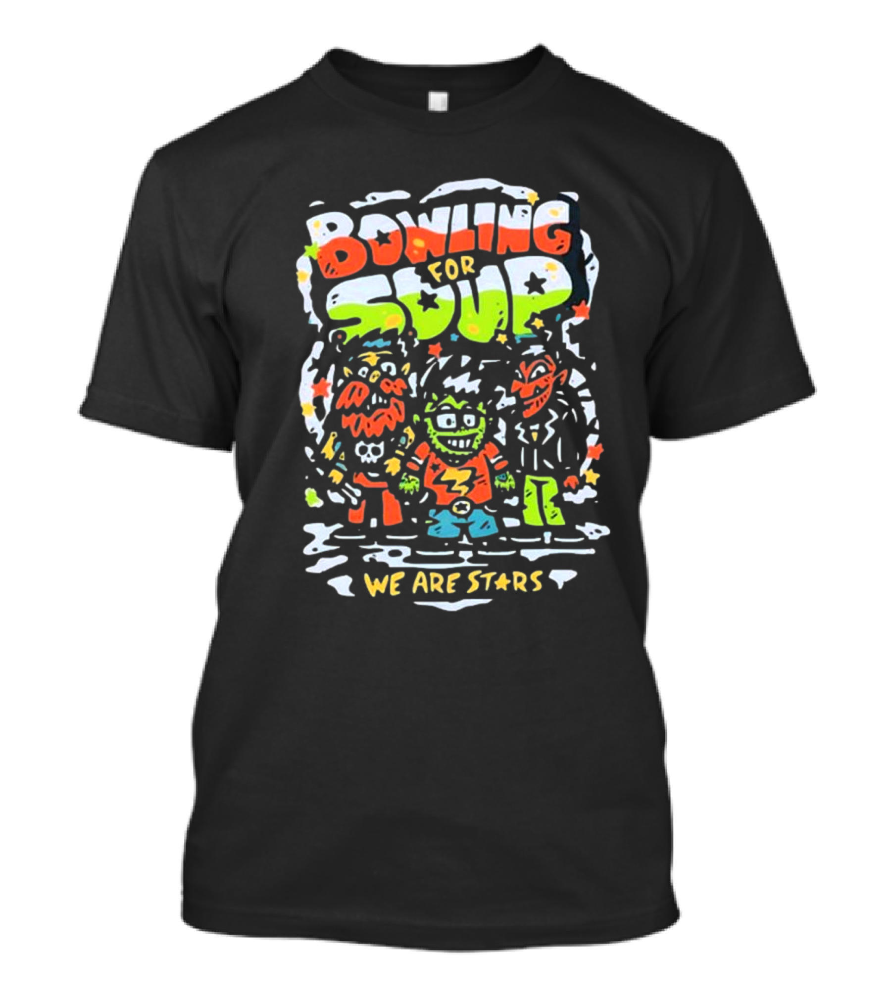Bowling For Soup We Are Stars Cartoon Characters Colorful Artwork T-Shirt