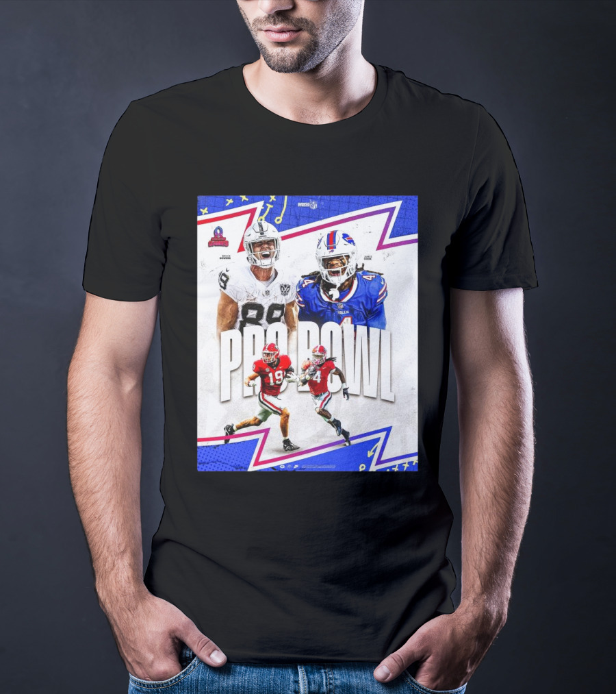 Brock Bowers Las Vegas Raiders And James Cook Buffalo Bills 2025 Pro Bowl Games NFL T-Shirt