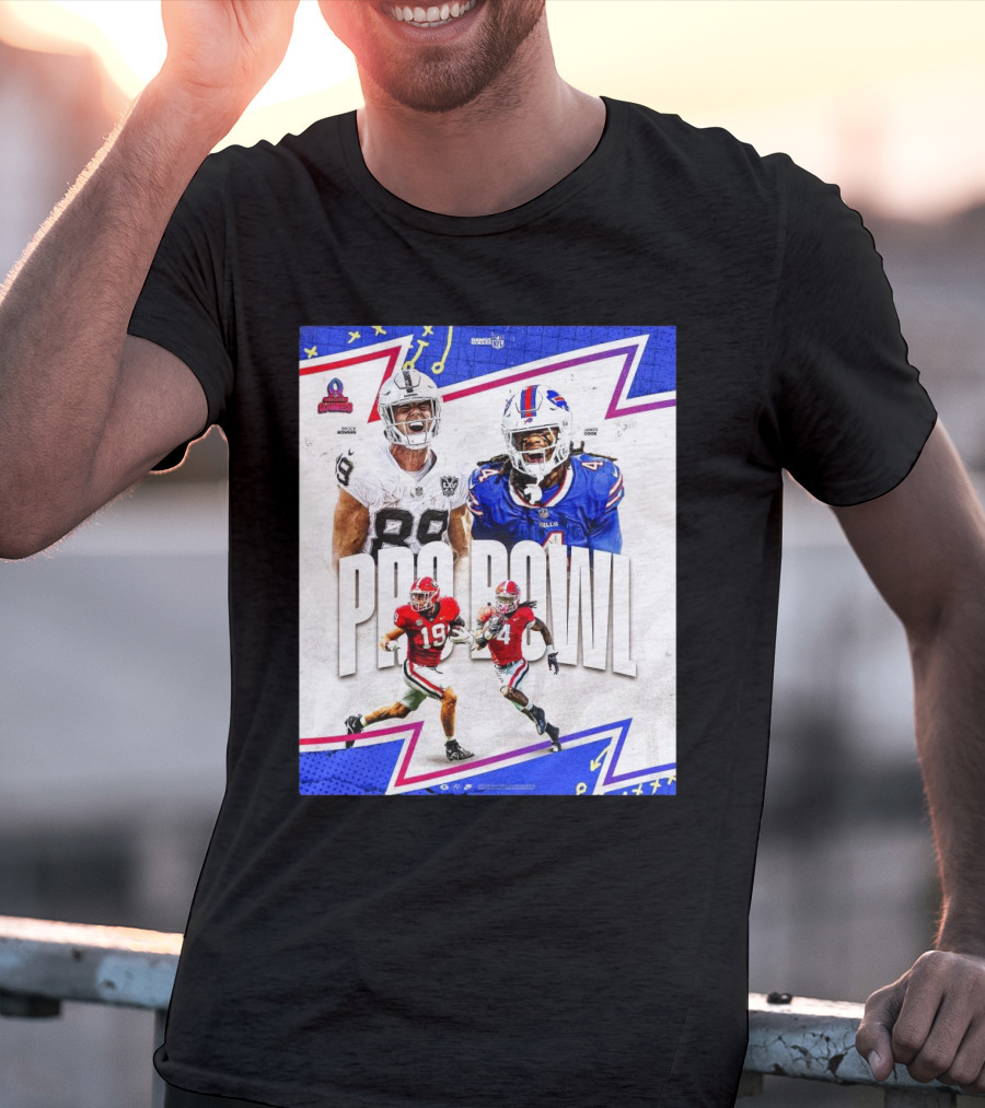 Brock Bowers Las Vegas Raiders And James Cook Buffalo Bills 2025 Pro Bowl Games NFL T-Shirt