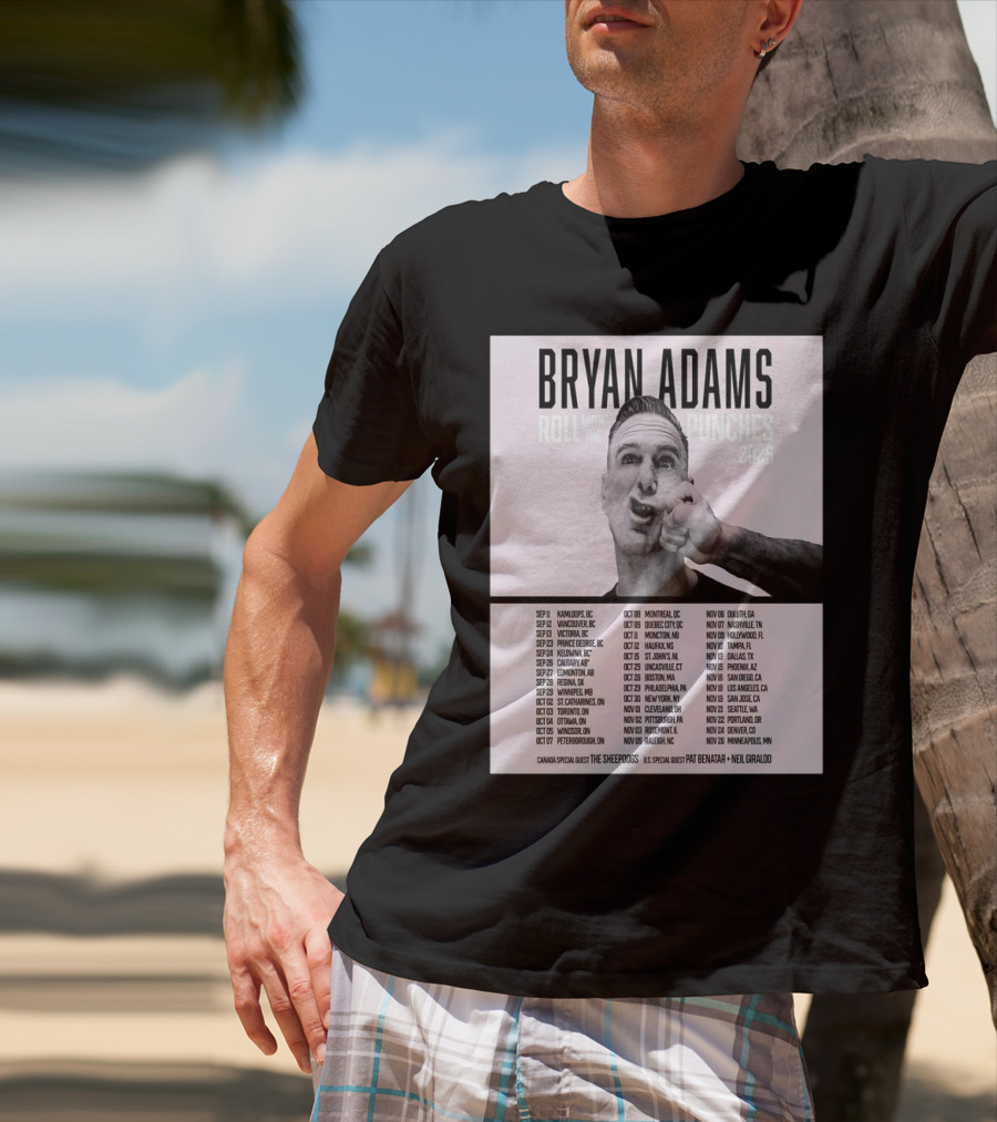 Bryan Adams Roll With The Punches 2025 North America Tour T-Shirt