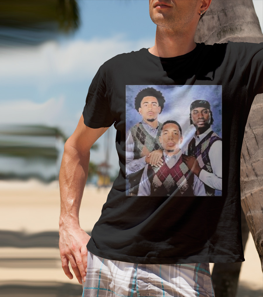 Bryce Young Chuba Hubbard Xavier Legette Vintage Argyle Sweater Step Brothers Look T-Shirt